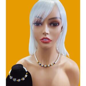 Sigma Gamma Rho Jewelry Set Blue, Gold and White